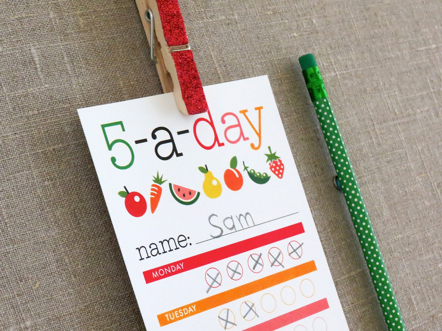 5 A Day Chart For Kids