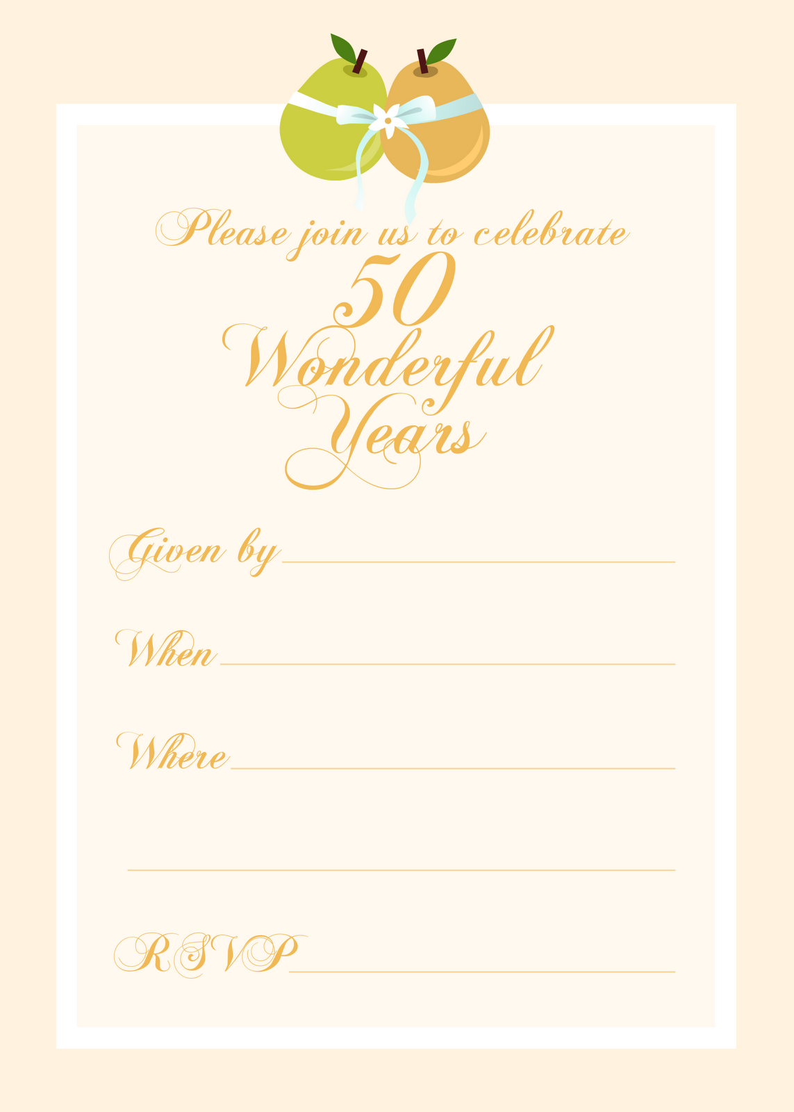 50th Birthday Invitations Free Templates