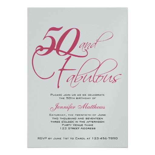 50th Birthday Invitations Free Templates