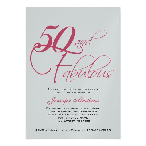 50th Birthday Invitations Templates Free
