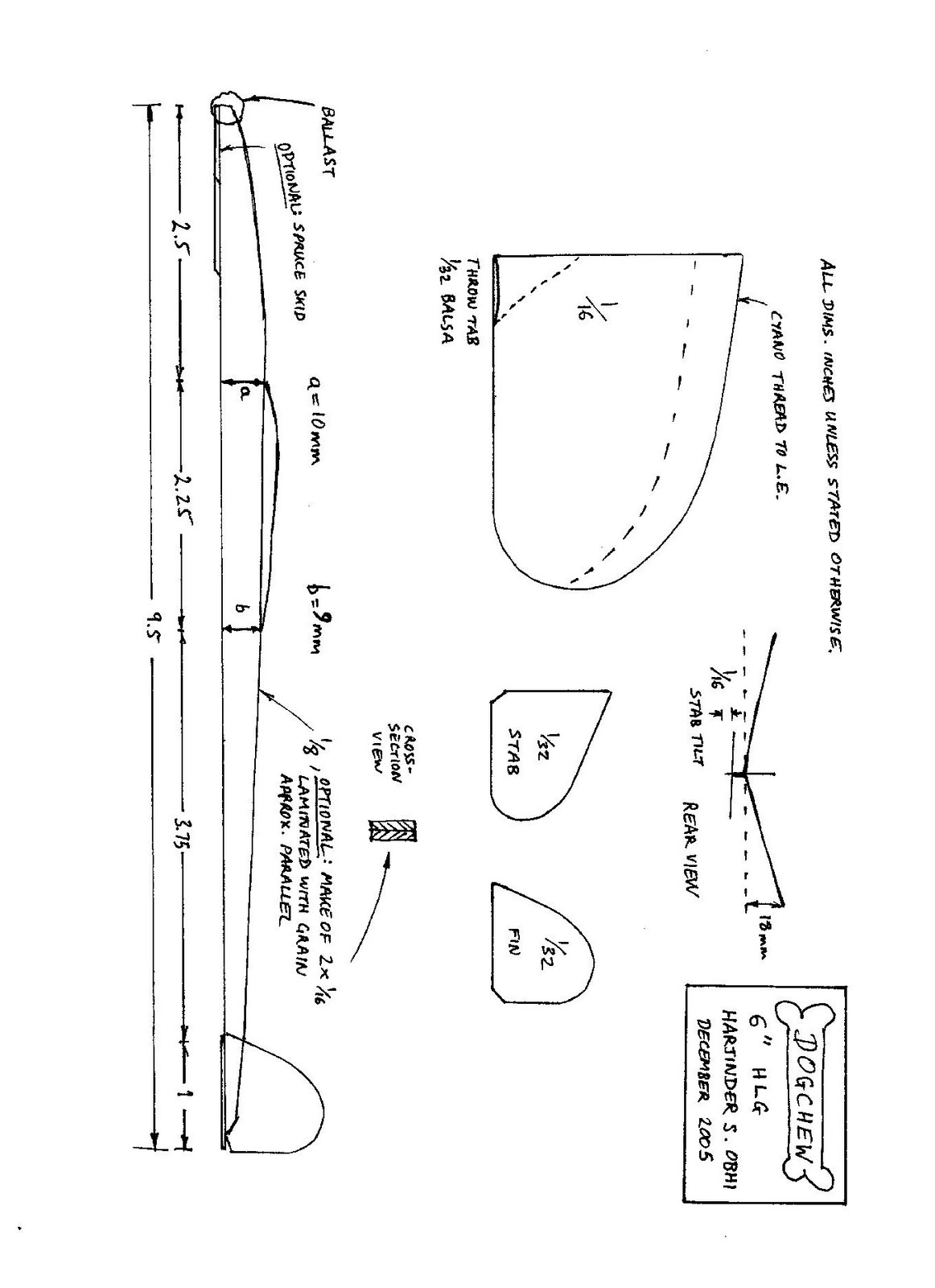 Balsa Glider Plans