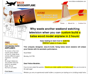 Balsa Wood Gliders Information