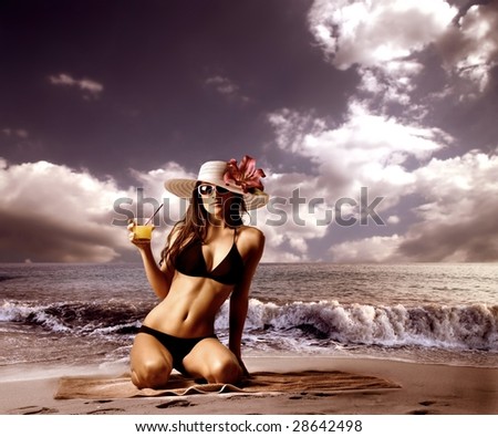 Beautiful Woman On Beach