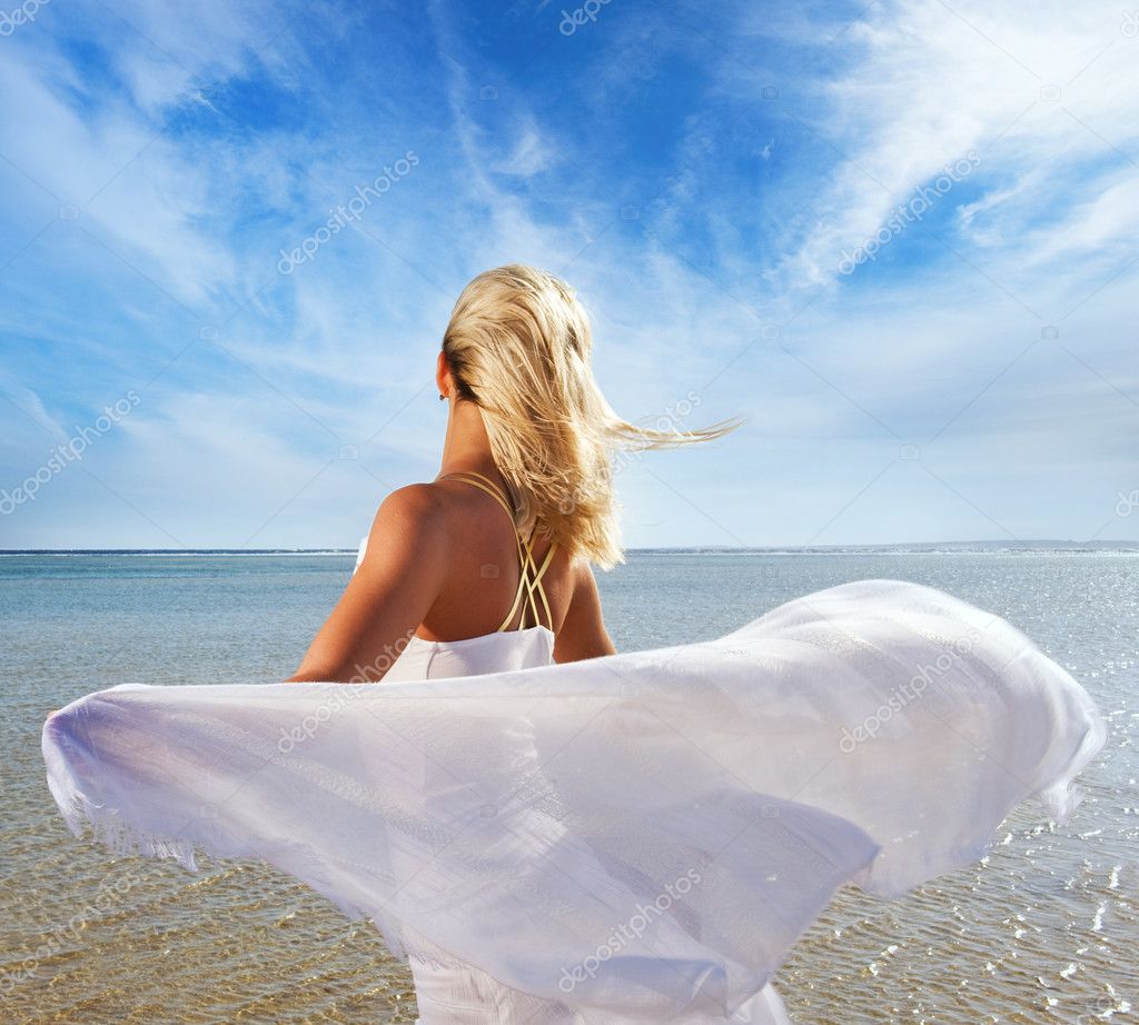 Beautiful Woman On Beach