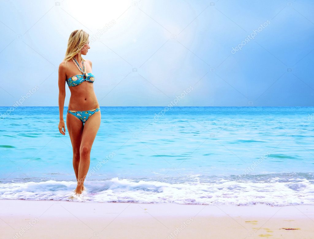 Beautiful Woman On Beach