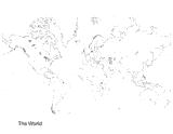 Black And White World Map With Countries Labeled