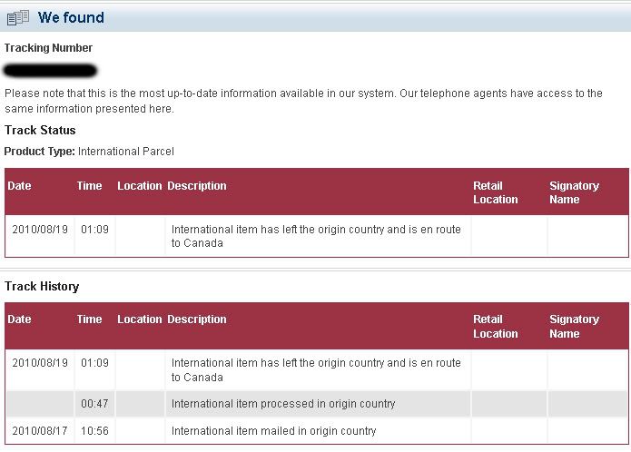 Canada Post Tracking Usps Track Number