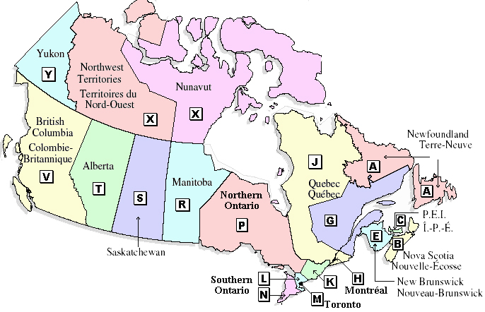 Canada Postal Codes Map For Ontario