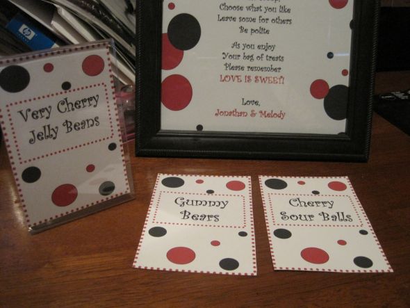 Candy Buffet Signs For Weddings