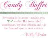 Candy Buffet Signs For Weddings