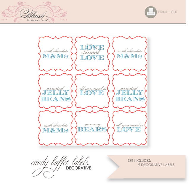 Candy Buffet Tags