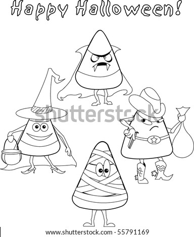 Candy Corn Clipart Black And White