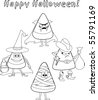 Candy Corn Clipart Black And White