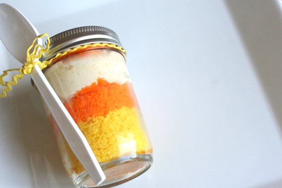 Candy Corn Cupcakes In A Jar