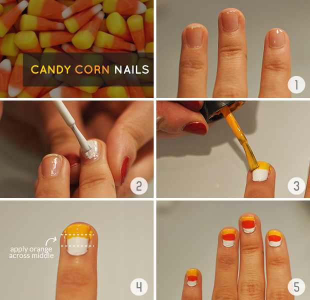 Candy Corn Nails Art