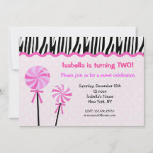 Candy Shoppe Birthday Party Invitations