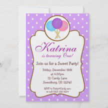 Candy Shoppe Birthday Party Invitations