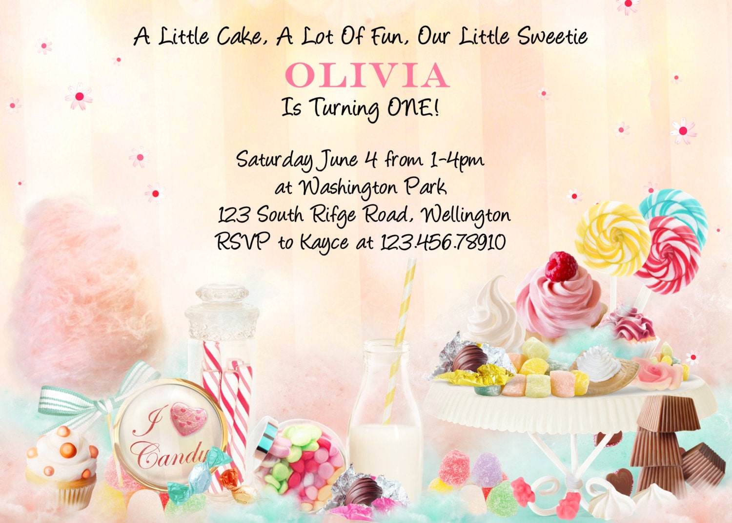 Candy Shoppe Party Invitations