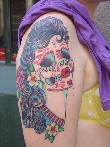 Candy Skull Girl Tattoo