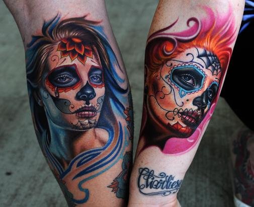 Candy Skull Tattoos For Women