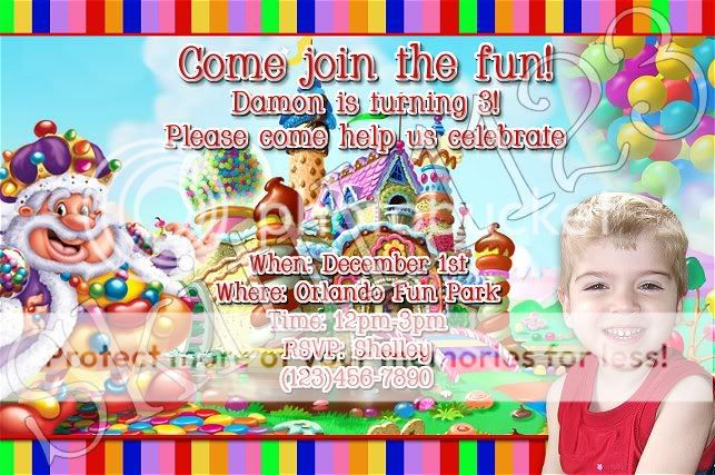 Candyland Party Invitations