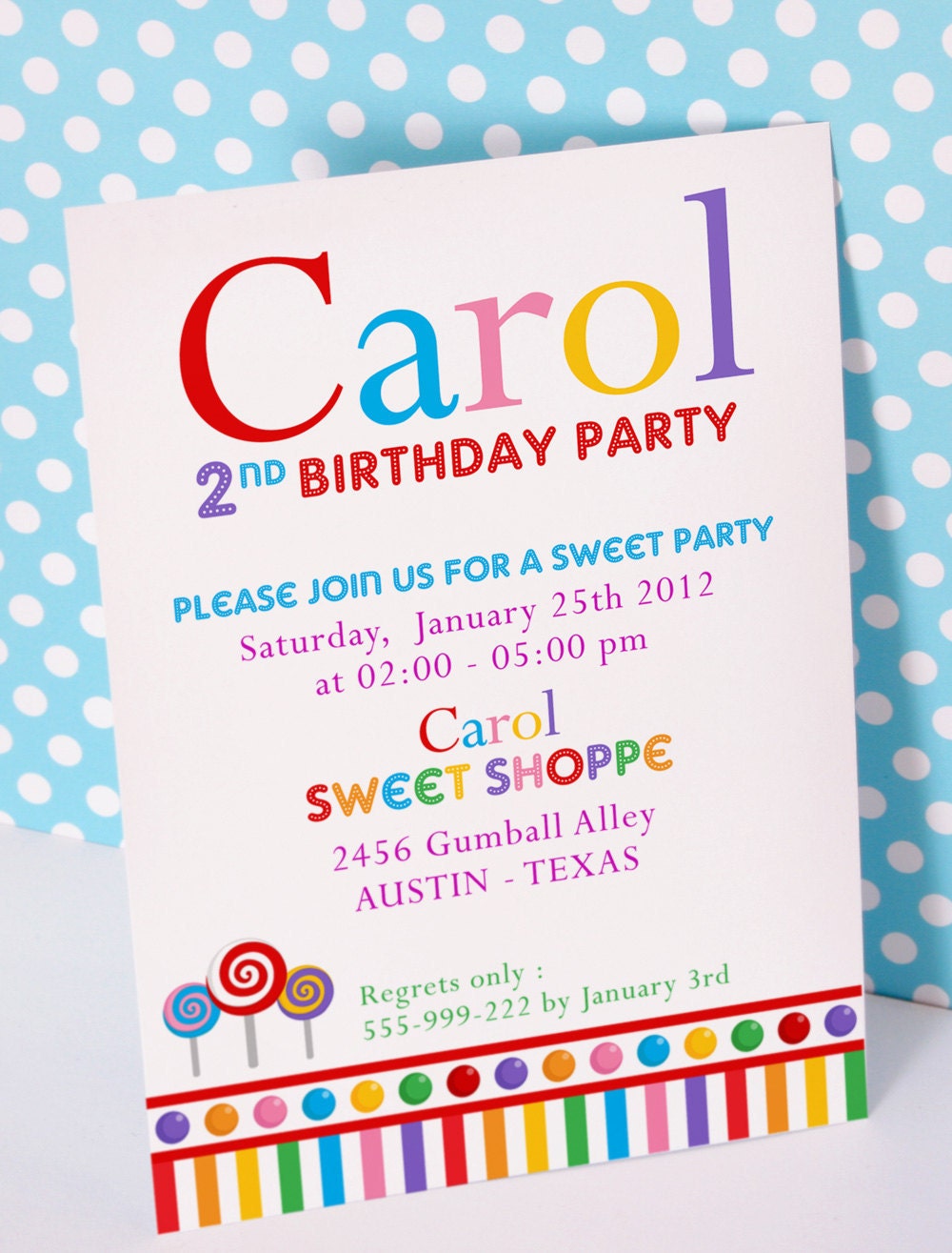 Candyland Party Invitations Ideas