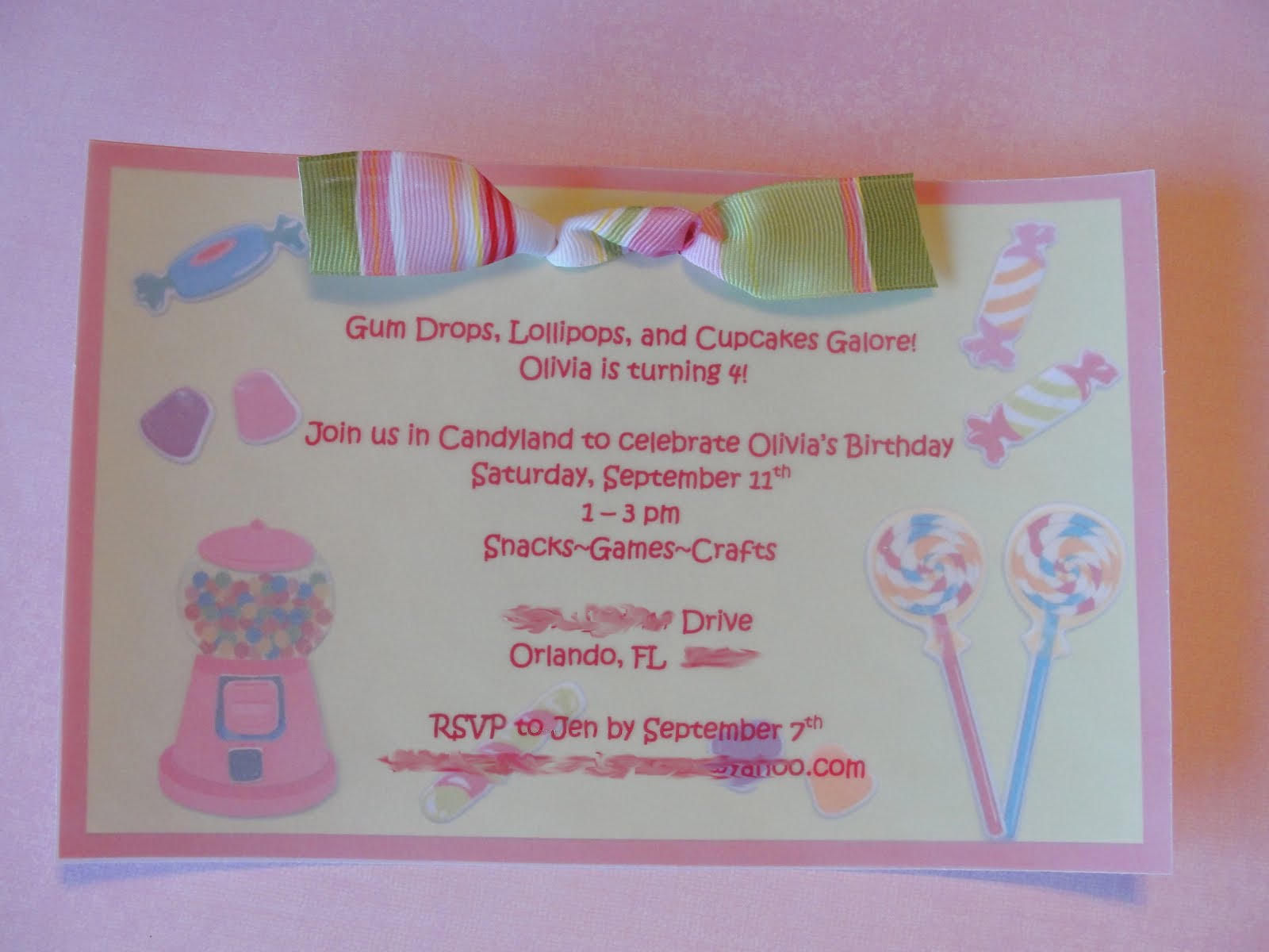 Candyland Party Theme Invitations