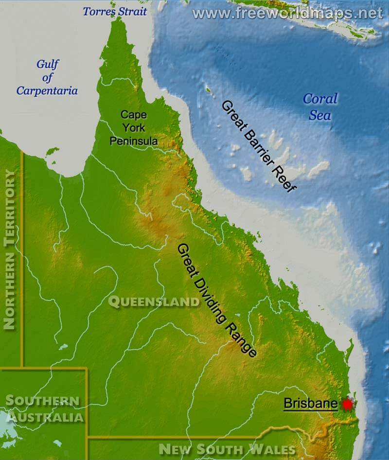 Capital Of Queensland Australia Map