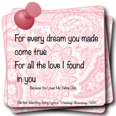 Celine Dion Songs Because You Loved Me Lyrics