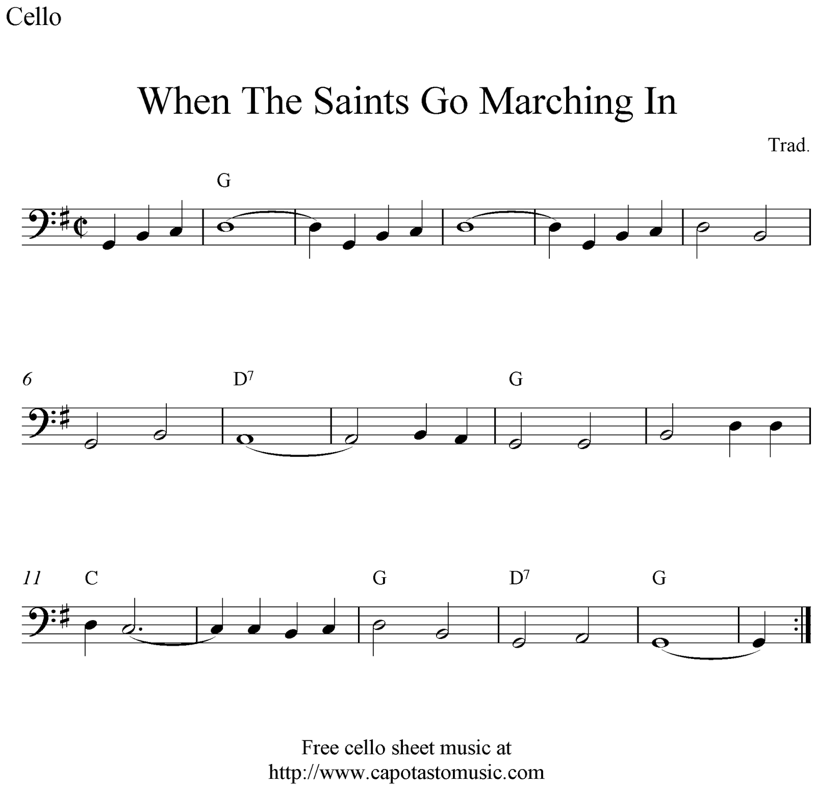 Cello Music Notes Free