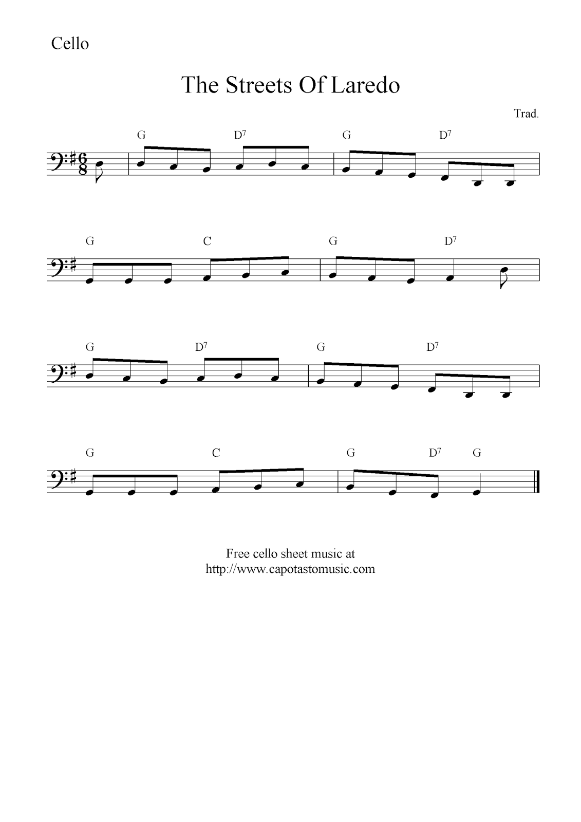 Cello Music Notes Free