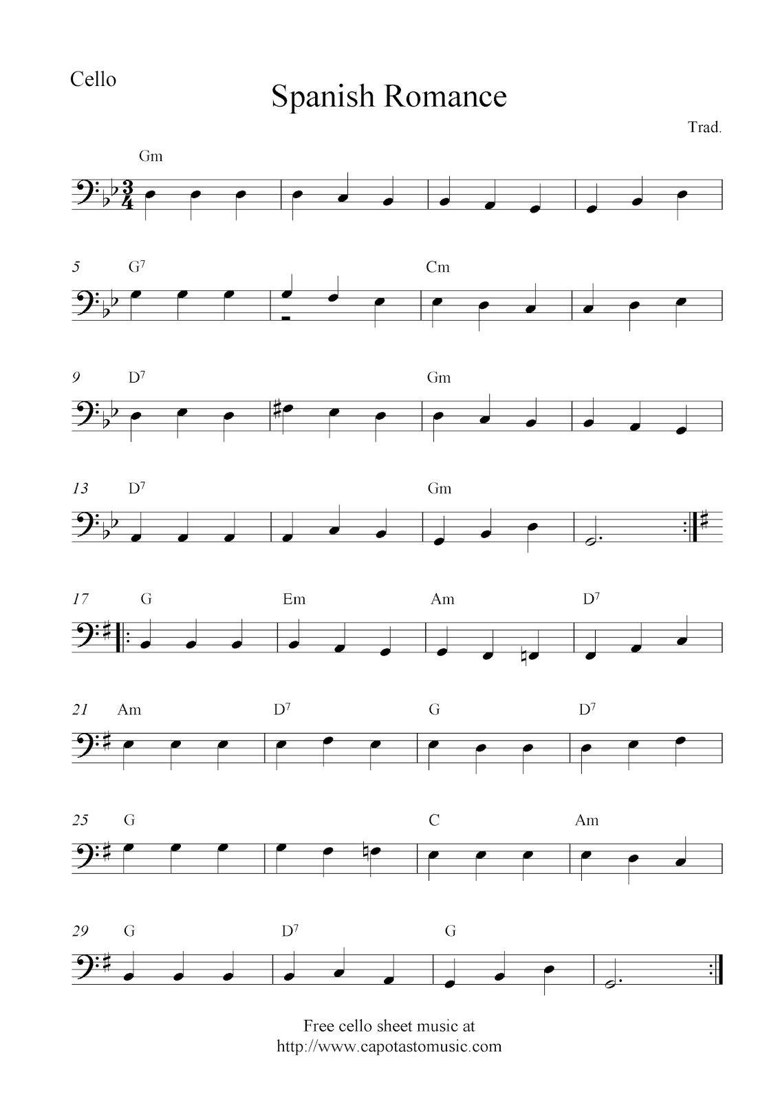 Cello Music Sheets Free Beginner