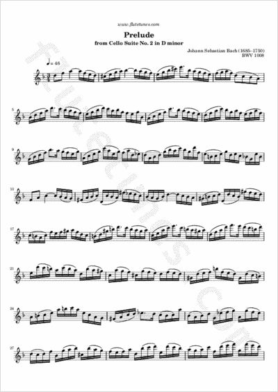 Cello Suite No. 1 Prelude Sheet Music