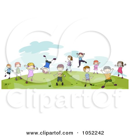 Children Playing Outside Clip Art