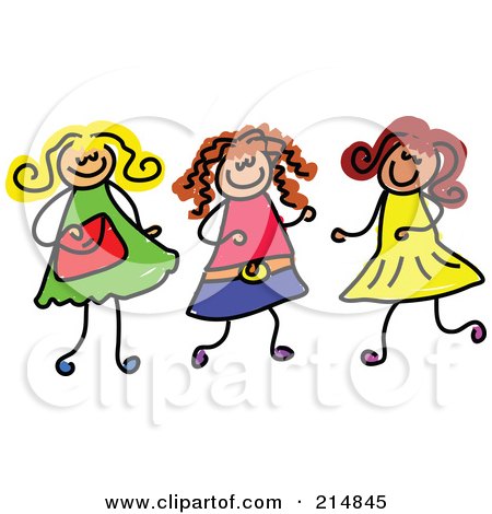 Children Playing Together Clipart