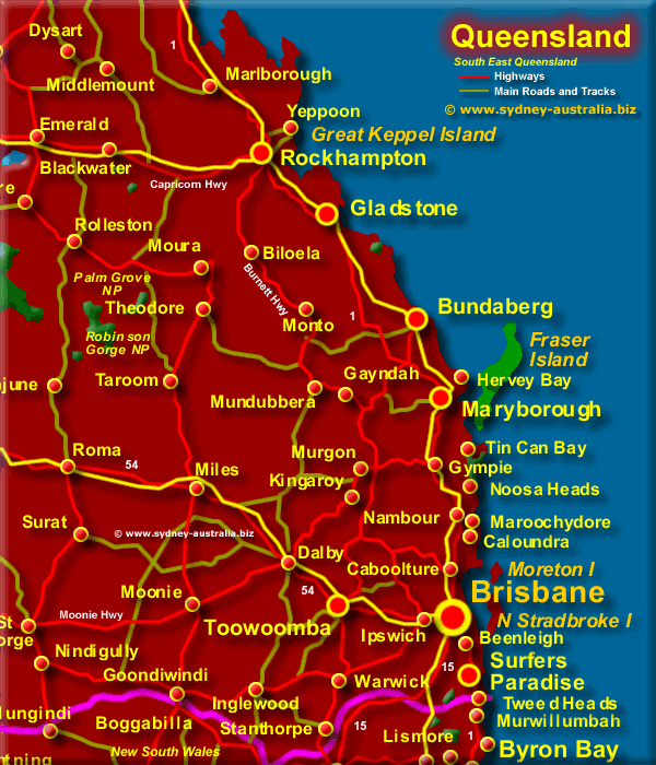 Cities In Queensland Australia Map