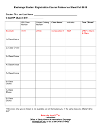 Class Registration Form Template Word