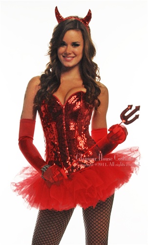 Devil Horns And Tail Costume