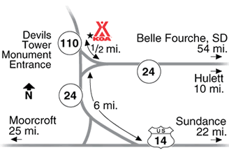 Devils Tower National Monument Map