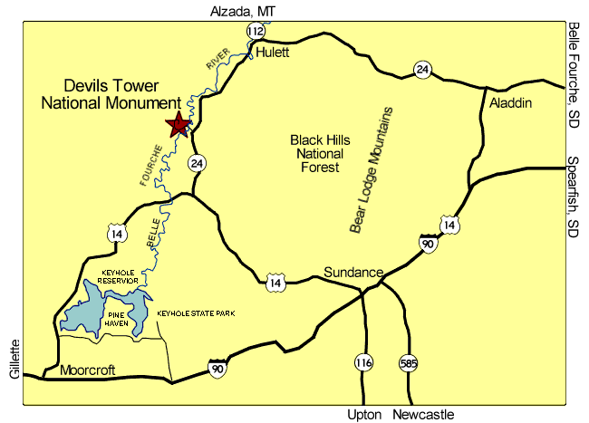 Devils Tower South Dakota Map