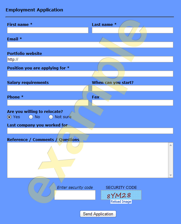 Example Of Registration Form In Html