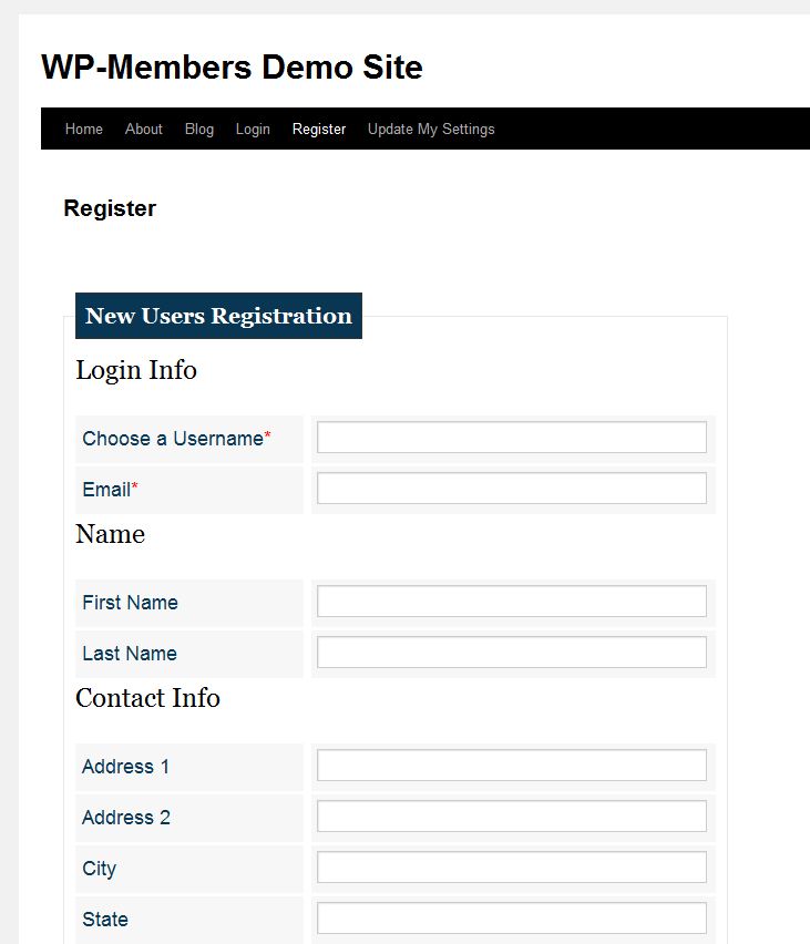 Example Of Registration Form In Html