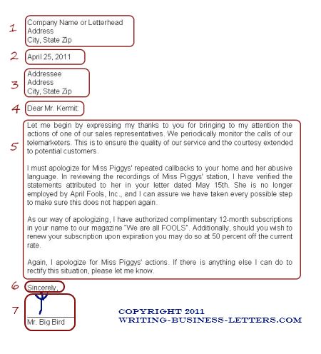 Formal Letter Layout Example