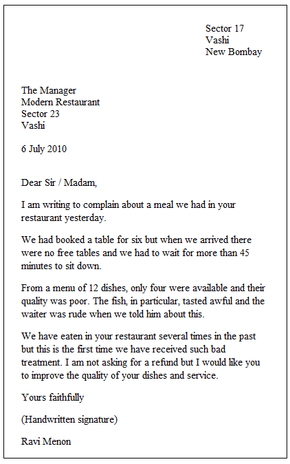 Formal Letter Layout Template