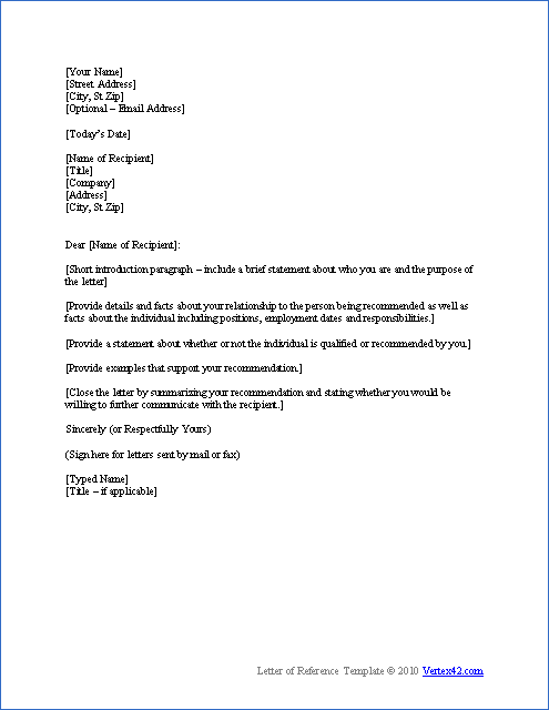 Formal Letter Template Word