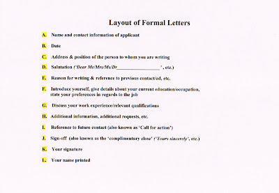 Formal Letter Writing Format O Level