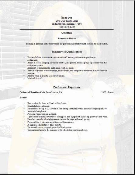 Format Of Resume