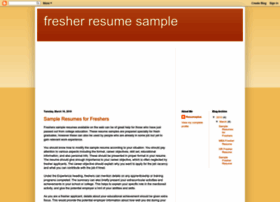 Format Of Resume For Fresher