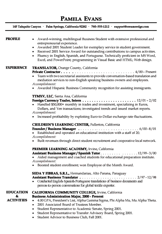 Format Of Resume For Job