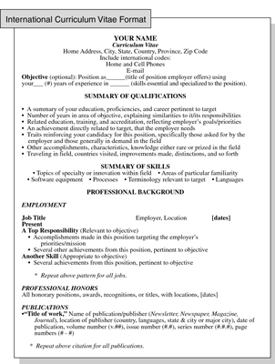 Format Of Resume For Job